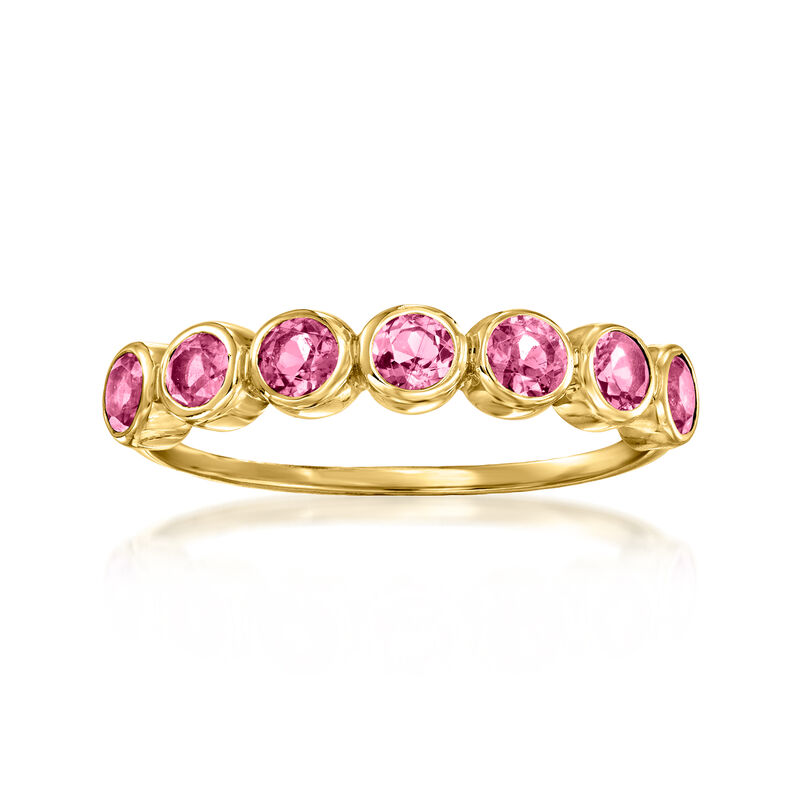 .40 ct. t.w. Bezel-Set Pink Tourmaline Ring in 14kt Yellow Gold image number 0