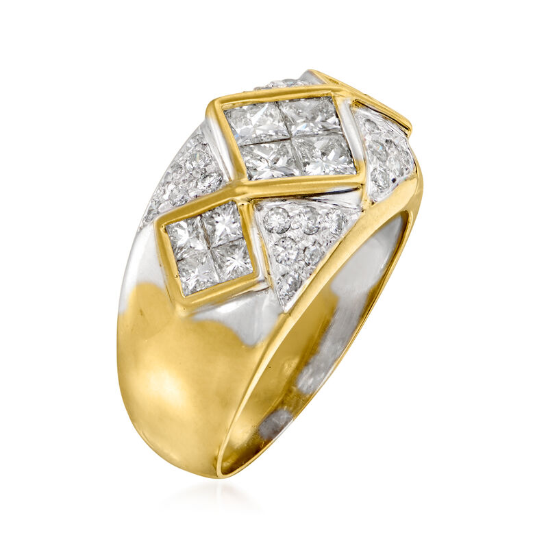 C. 1980 Vintage 2.00 ct. t.w. Diamond Ring in 18kt Yellow Gold. Size 6.5 image number 2