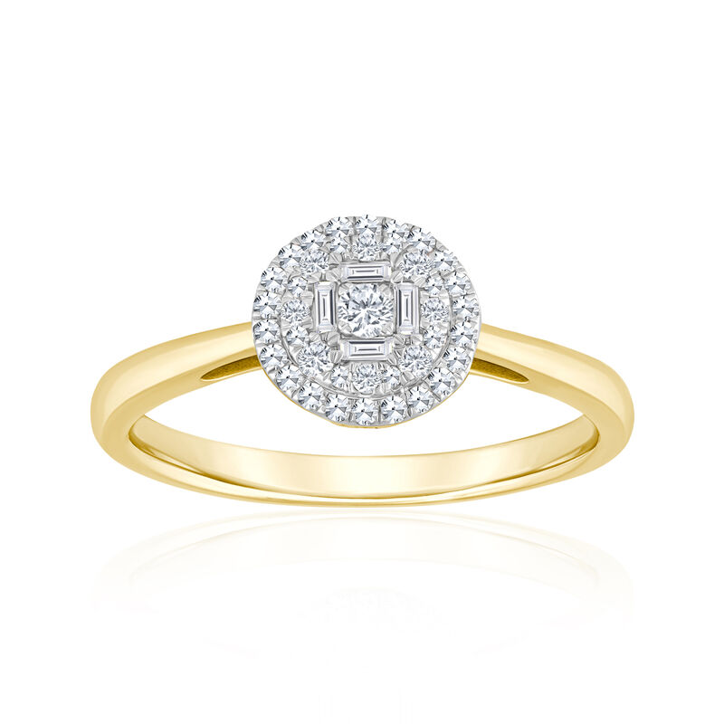.25 ct. t.w. Baguette and Round Diamond Cluster Ring in 14kt Yellow Gold image number 0