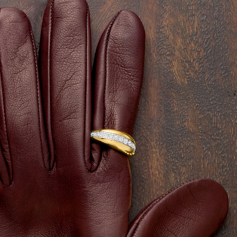 .50 ct. t.w. Diamond Tapered Ring in 18kt Gold Over Sterling image number 3