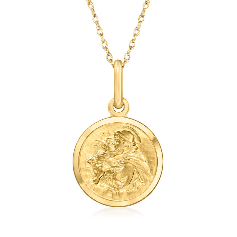 14kt Yellow Gold Saint Anthony Pendant Necklace image number 0