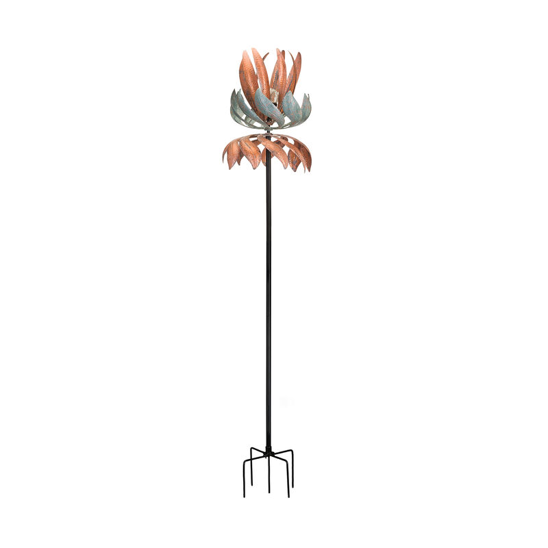 Regal &quot;Flying Lotus&quot; Outdoor Decorative Solar Garden Wind Spinner image number 1