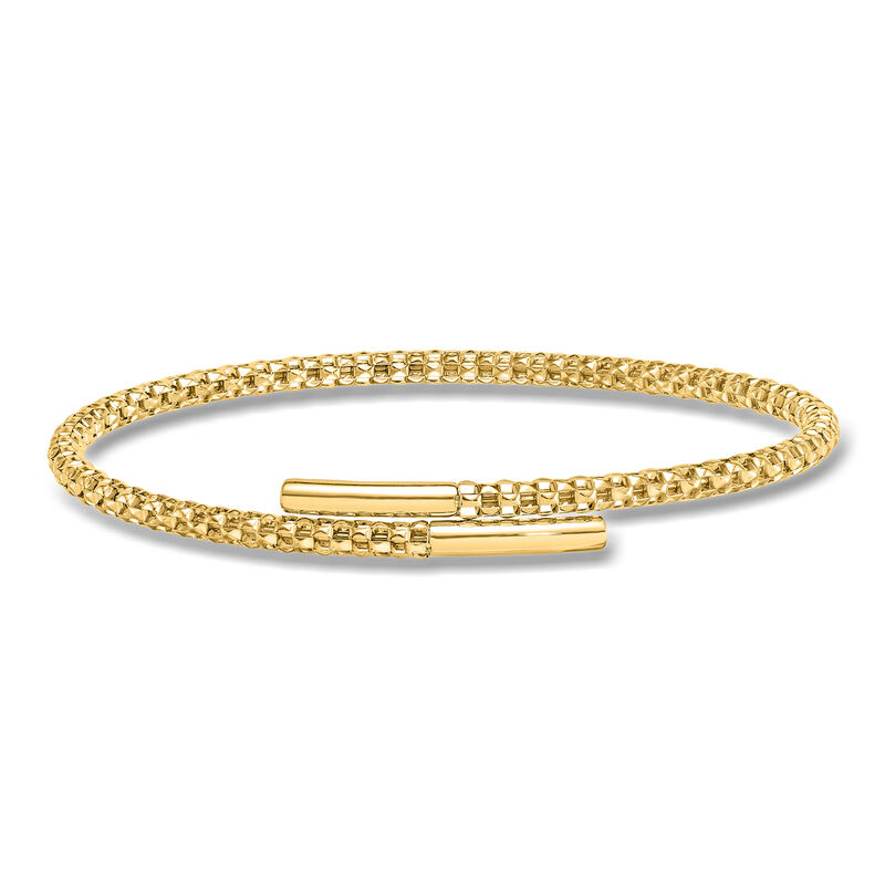 Italian 18kt Yellow Gold Popcorn-Chain Bangle Bracelet. 7" image number 0