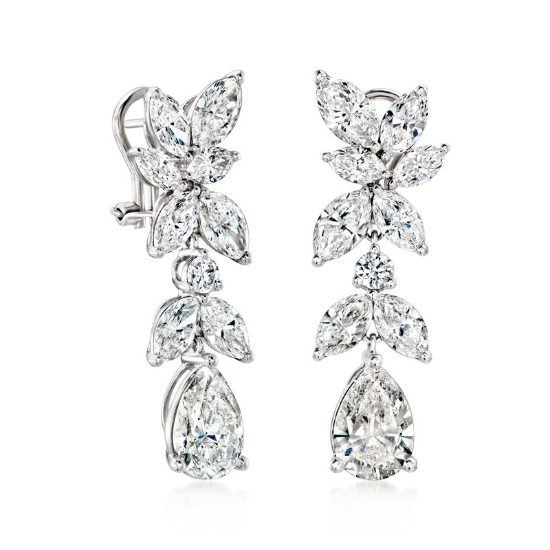 13.00 ct. t.w. Lab-Grown Diamond Drop Earrings in 14kt White Gold  image number 2