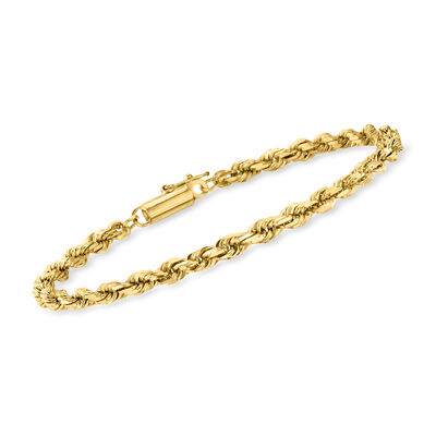 C. 1990 Vintage 14kt Yellow Gold Rope-Chain Bracelet