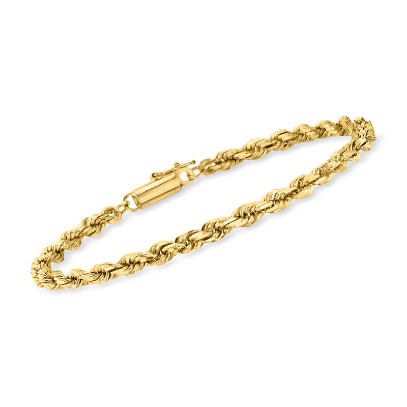 C. 1990 Vintage 14kt Yellow Gold Rope-Chain Bracelet. 7" image number 0