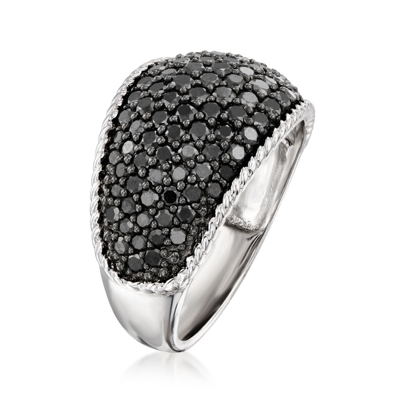 1.50 ct. t.w. Pave Black Diamond Dome Ring in Sterling Silver image number 2