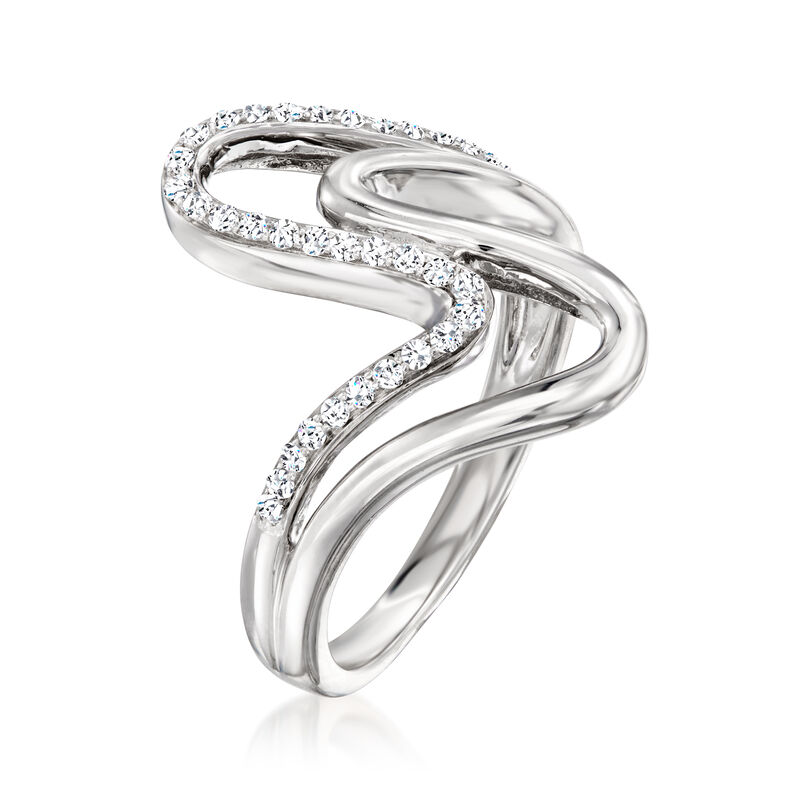 .25 ct. t.w. Diamond Double-Wave Ring in Sterling Silver image number 2