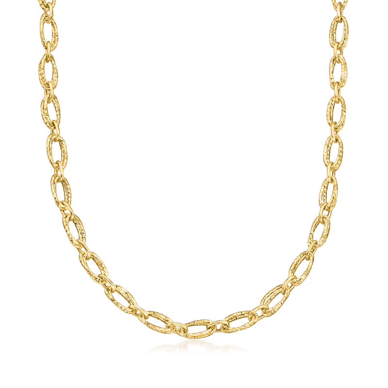 Italian 18kt Yellow Gold Oval-Link Necklace image number 0