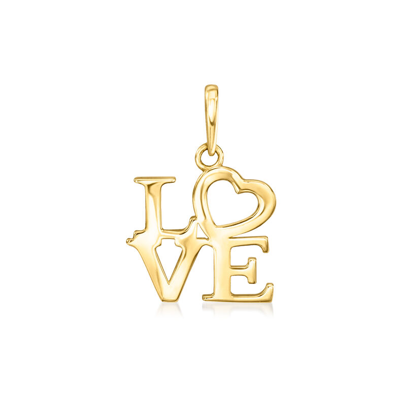 Italian 10kt Yellow Gold &quot;Love&quot; Pendant image number 0