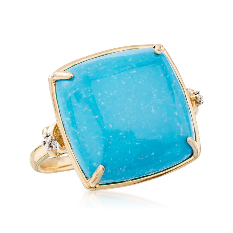 Turquoise Ring in 14kt Yellow Gold image number 3