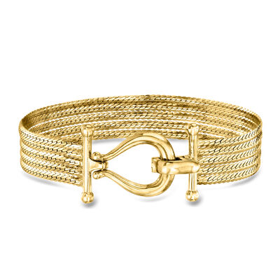 18kt Gold Over Sterling Multi-Strand Cuban-Link Bracelet