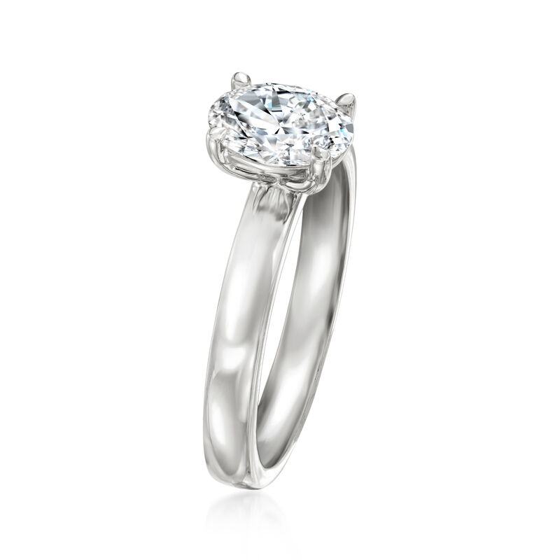 1.00 Carat Oval Lab-Grown Diamond Wide Ring in 14kt White Gold image number 2