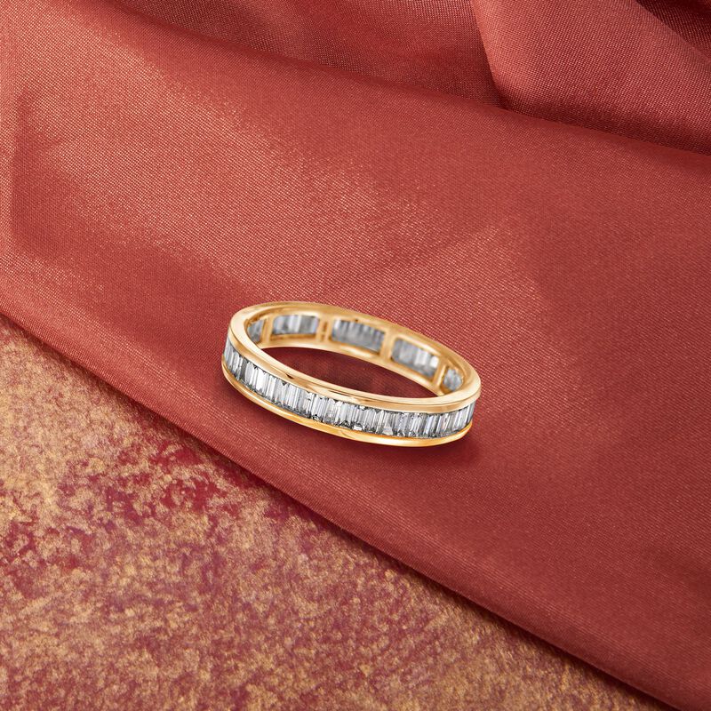 1.00 ct. t.w. Baguette Diamond Eternity Band in 14kt Yellow Gold image number 3