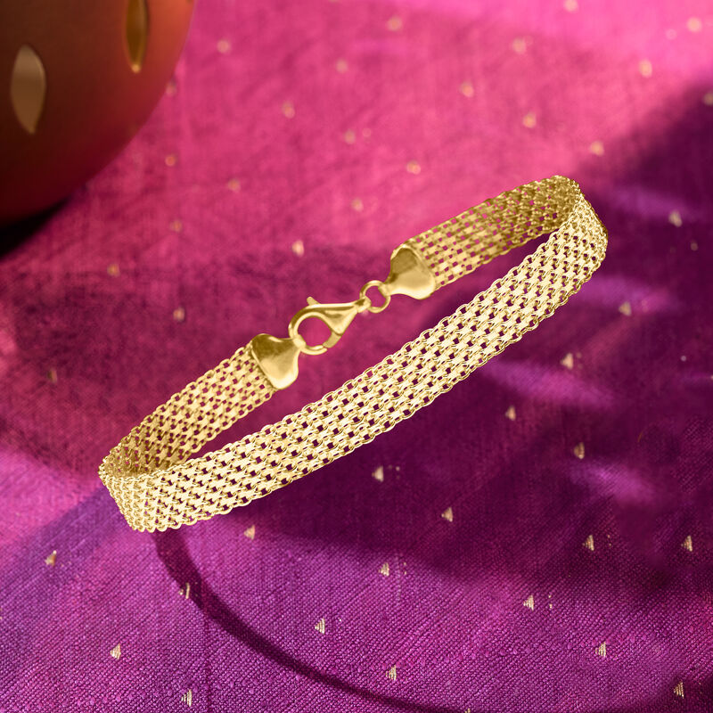 18kt Gold Over Sterling Bismark-Link Bracelet image number 3