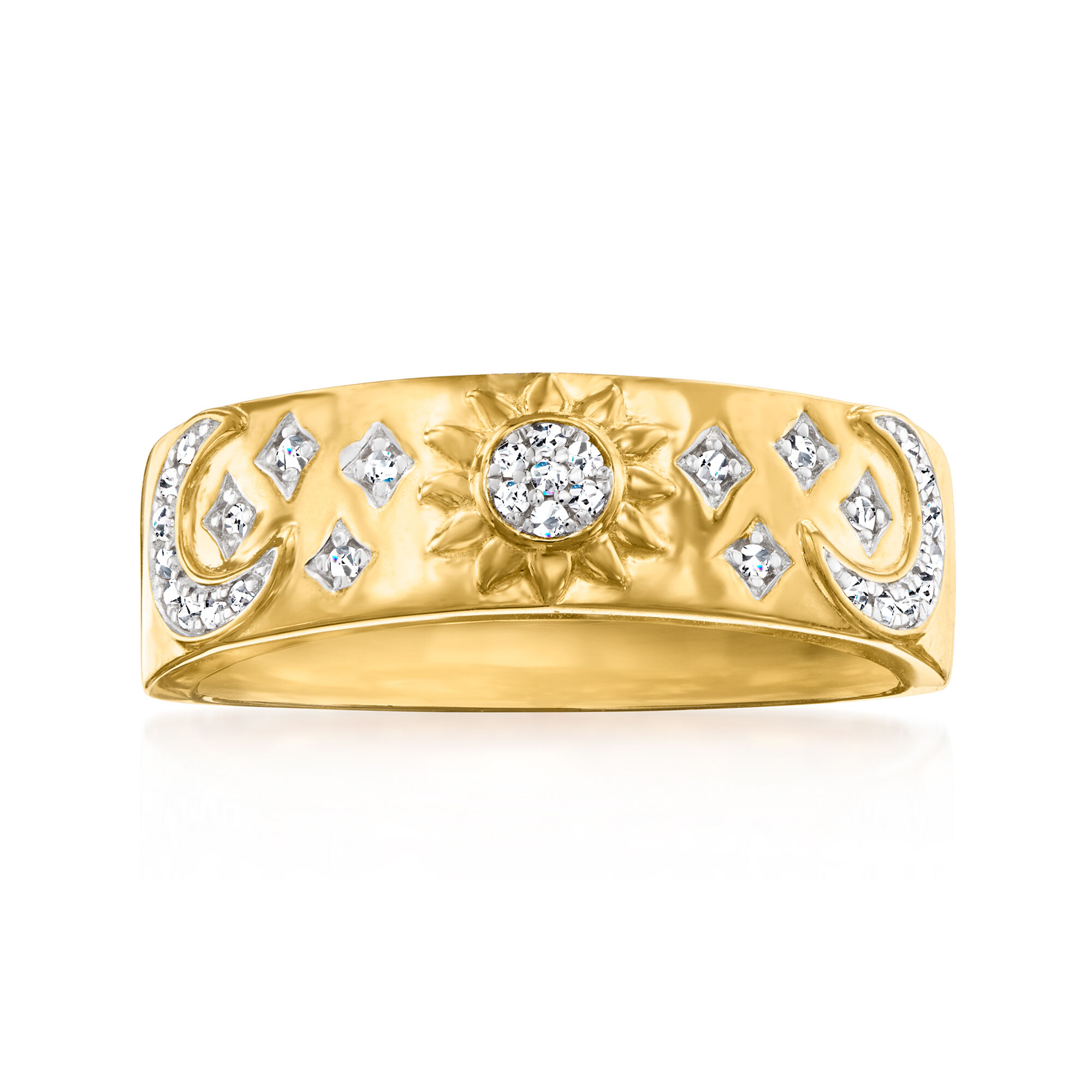 10 ct. t.w. Diamond Moon, Sun and Star Ring in 18kt Gold