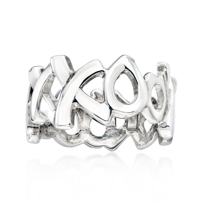 C. 2000 Vintage Tiffany Jewelry Sterling Silver XO Ring image number 0