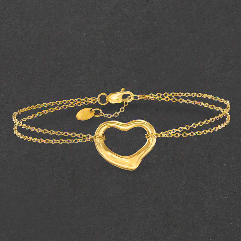 14kt Yellow Gold Heart Bracelet image number 2