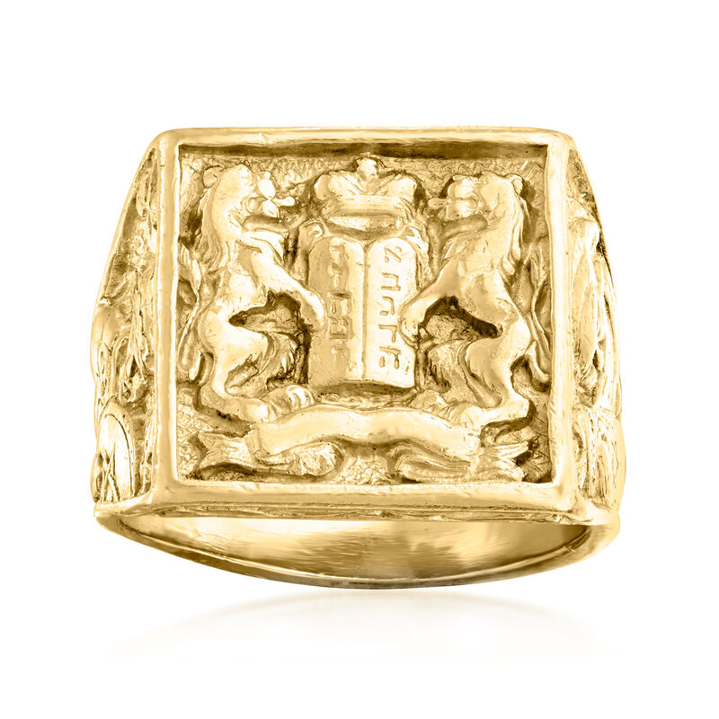 C. 1980 Vintage 14kt Yellow Gold Ten Commandments Ring image number 0