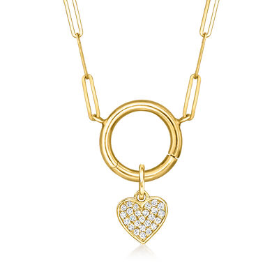 .10 ct. t.w. Diamond Heart Charm in 14kt Yellow Gold
