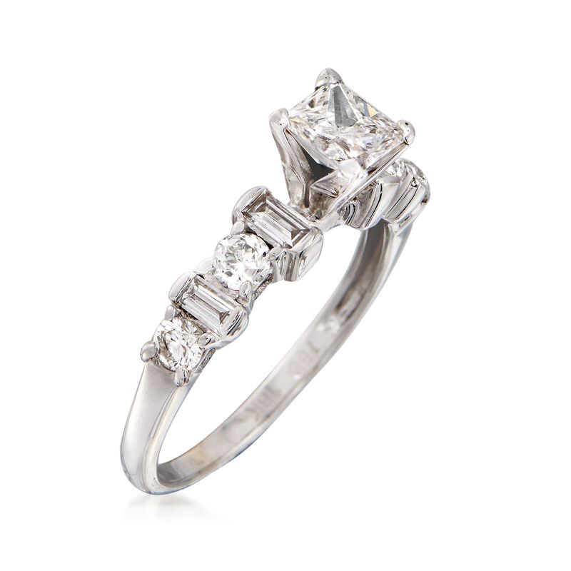 C. 1990 Vintage 1.30 ct. t.w. Diamond Ring in 18kt White Gold image number 2
