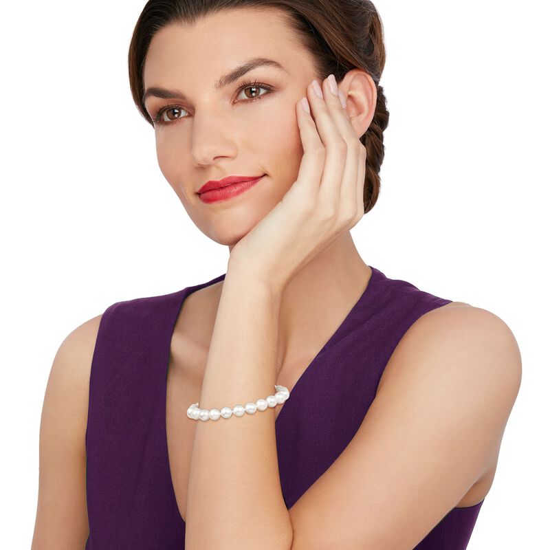 8-8.5mm Cultured Pearl Bracelet with 14kt Yellow Gold Clasp image number 1