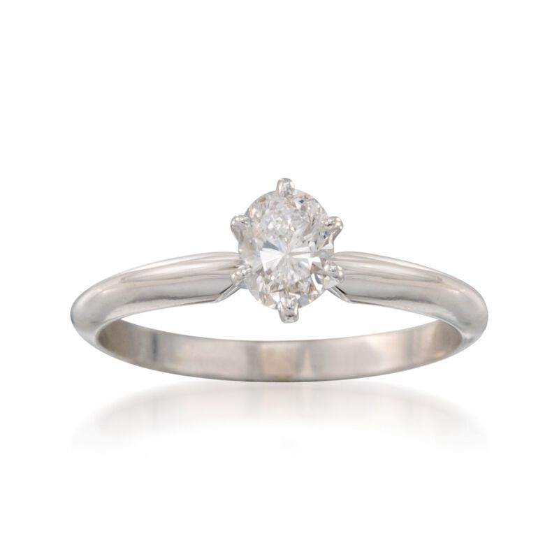 C.1990 Vintage .50 Carat Diamond Solitaire Engagement Ring in 14kt White Gold image number 0