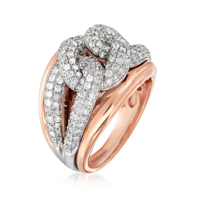 1.30 ct. t.w. Diamond Cuban-Link Ring in 14kt Two-Tone Gold image number 1