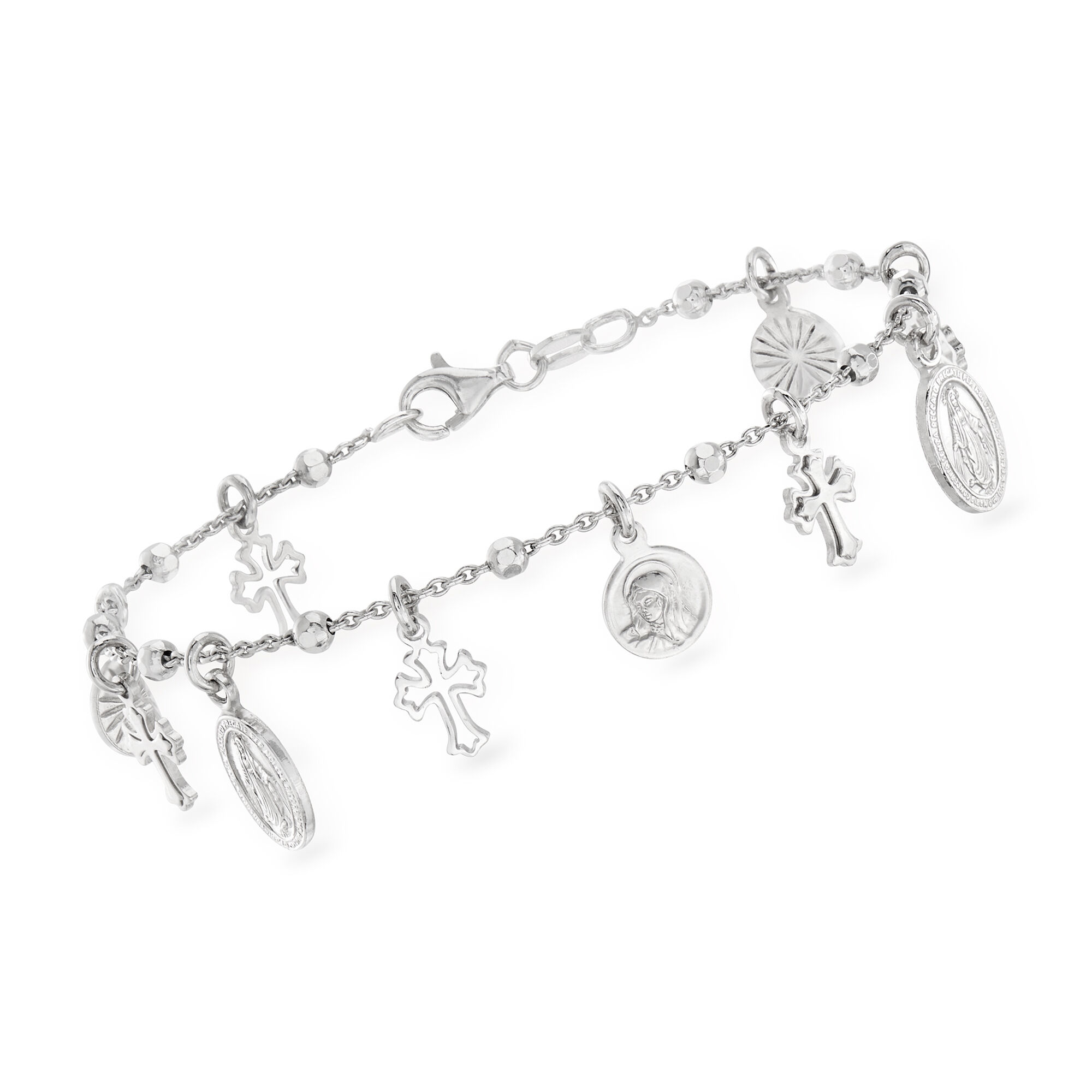Italian Sterling Silver Religious Charm Bracelet | Ross Simons