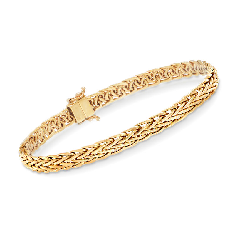 18kt Yellow Gold Wheat-Link Bracelet with Magnetic Clasp image number 0