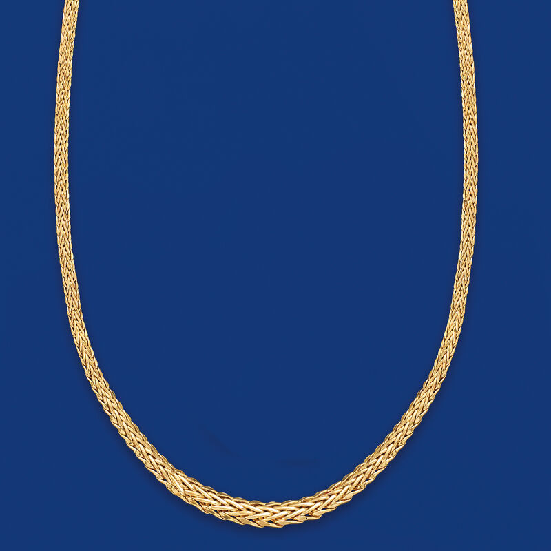 18kt Yellow Gold Graduated Wheat-Link Necklace image number 4