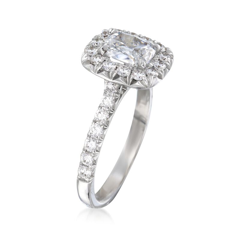 Henri Daussi 1.53 ct. t.w. Diamond Engagement Ring in 18kt White Gold image number 2