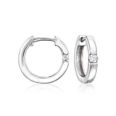 .10 ct. t.w. Diamond Hoop Earrings in Sterling Silver