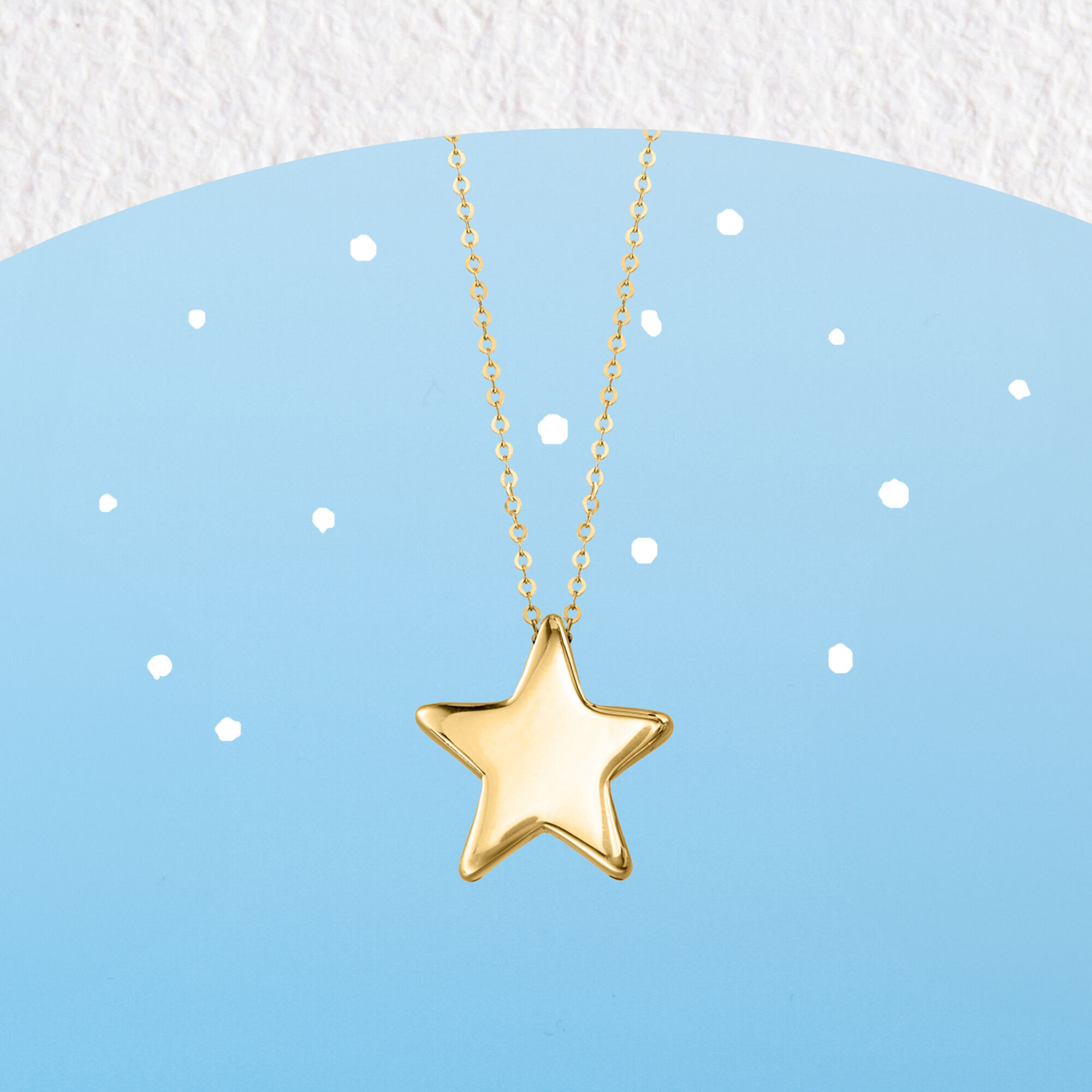 Italian 14kt Yellow Gold Star Necklace