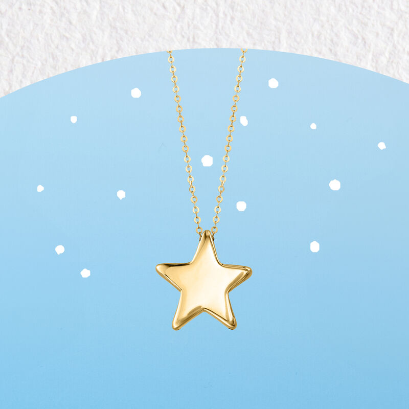 Italian 14kt Yellow Gold Star Necklace image number 4