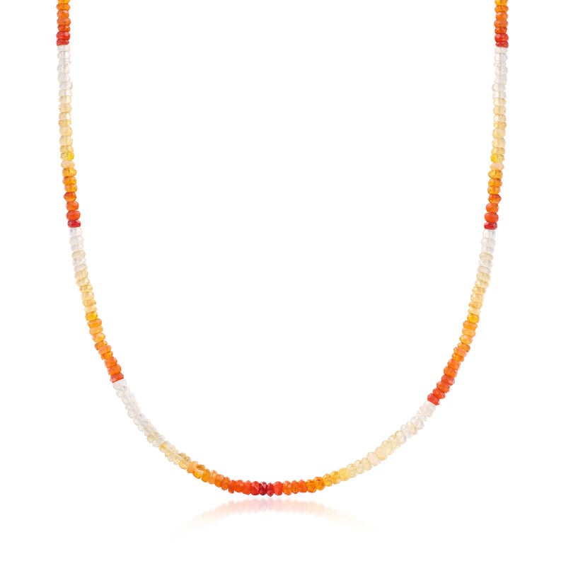 3.5-4mm Multicolored Opal Bead Necklace with 14kt Yellow Gold Magnetic Clasp image number 0