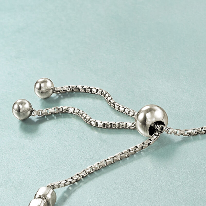 Italian Sterling Silver Square Bead Bolo Bracelet image number 7