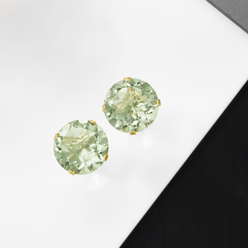 7.70 ct. t.w. Prasiolite Stud Earrings in 14kt Yellow Gold  image number 2