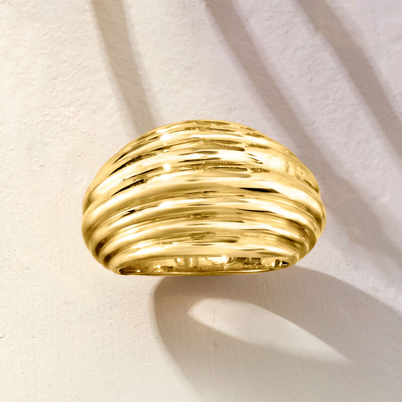 Italian 14kt Yellow Gold Fluted Ring image number 3