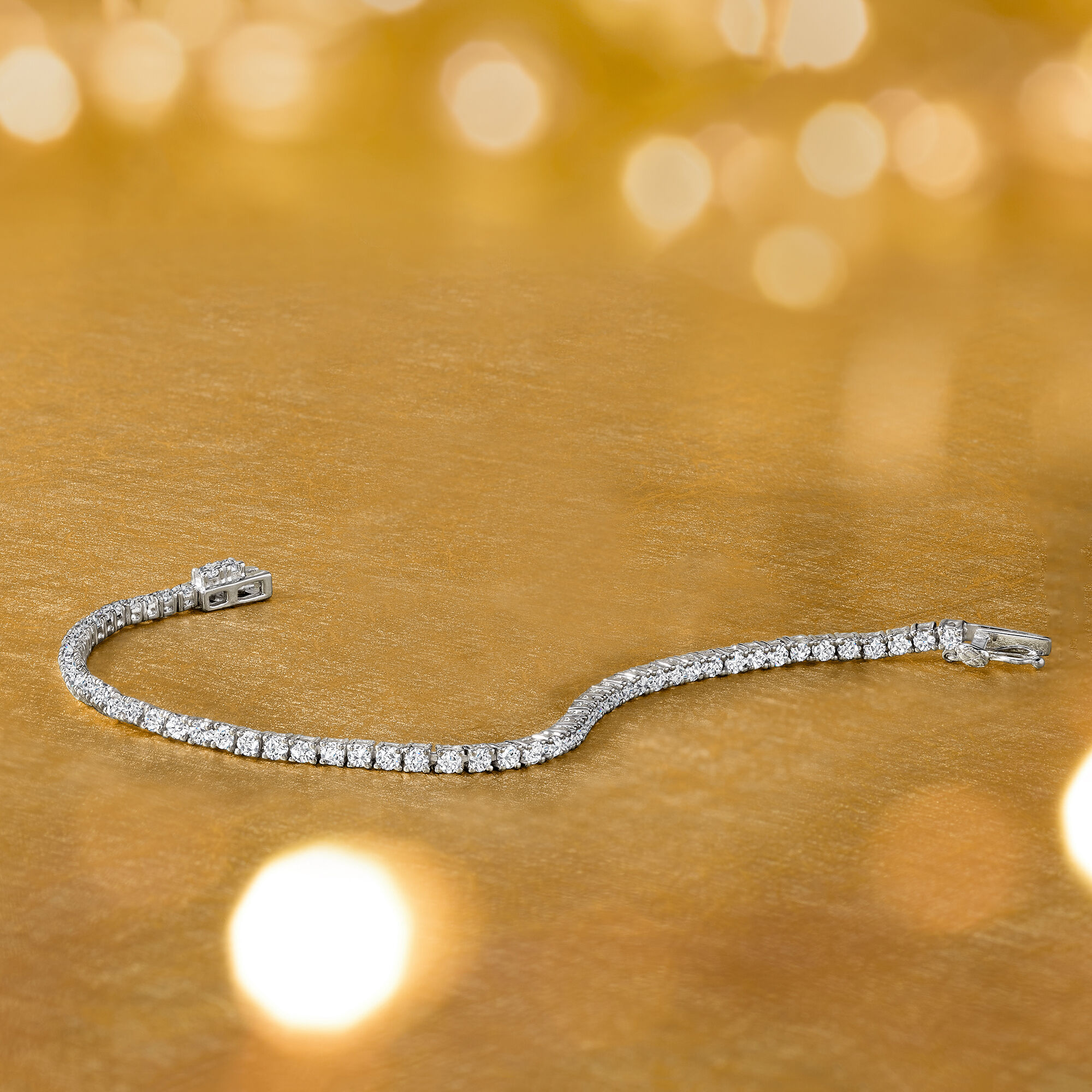 White topaz tennis bracelet top