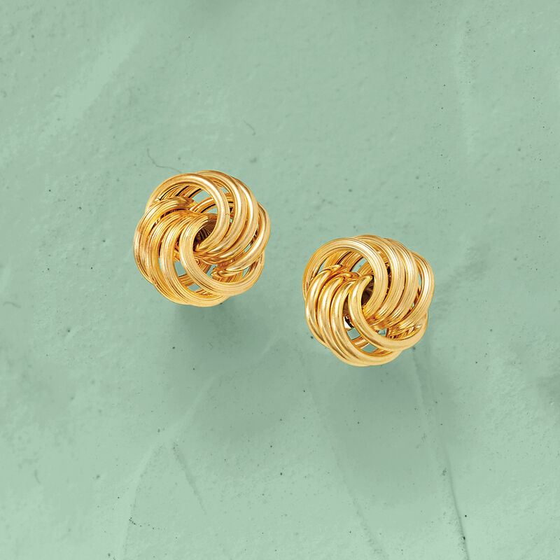 Italian 14kt Yellow Gold Open Love Knot Earrings image number 3