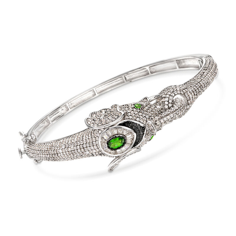 7.55 ct. t.w. Multi-Stone Elephant Bangle Bracelet in Sterling Silver image number 0