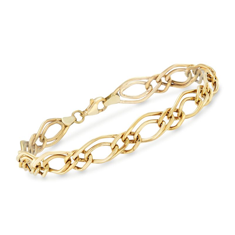 14kt Yellow Gold Double-Oval Link Bracelet image number 0