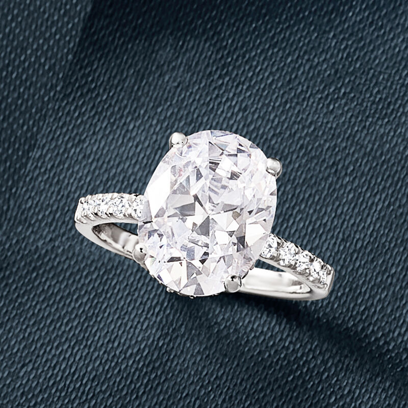 6.00 ct. t.w. CZ Ring in Sterling Silver image number 3