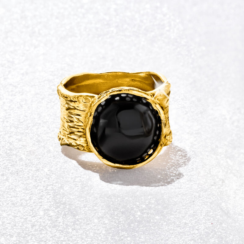 Onyx Ring in 18kt Gold Over Sterling image number 3