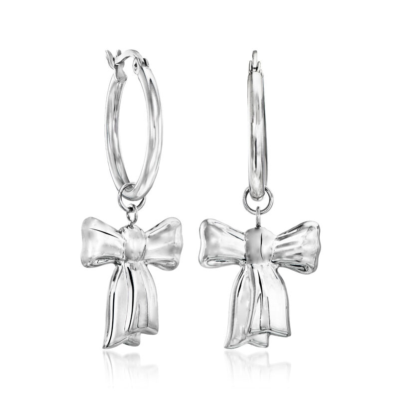 Sterling Silver Jewelry Set: Hoop Earrings with Three Pairs of Charms  image number 8