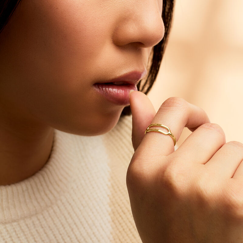 14kt Yellow Gold Open Geometric Ring image number 3