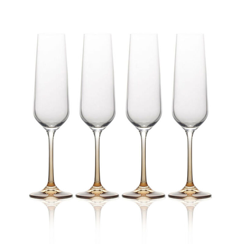 Mikasa &quot;Gianna&quot; Set of 4 Ombre Amber Champagne Flutes image number 0