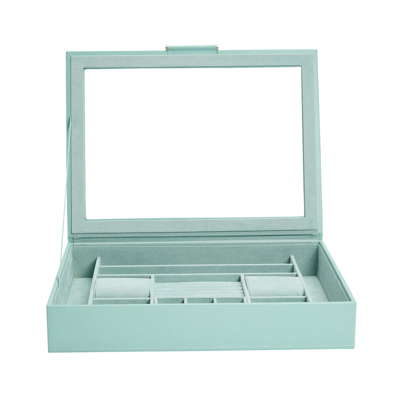 WOLF &quot;Sophia&quot; Jade Leather Jewelry Box with Window image number 4
