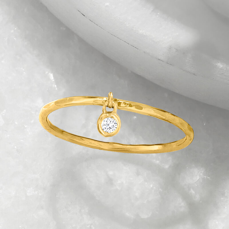 Bezel-Set Diamond Charm Ring in 14kt Yellow Gold image number 2